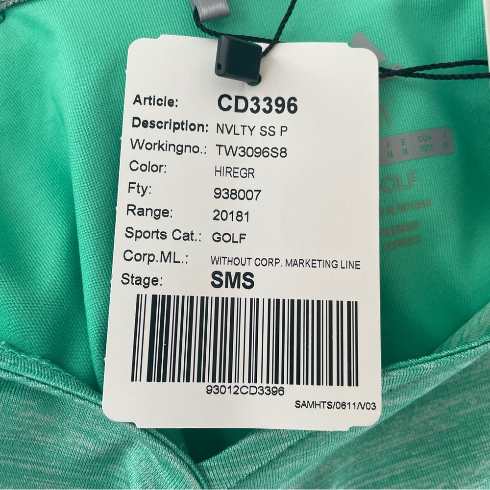 NWT Adidas Golf Polo Medium Hi Res Green - Picture 9 of 9